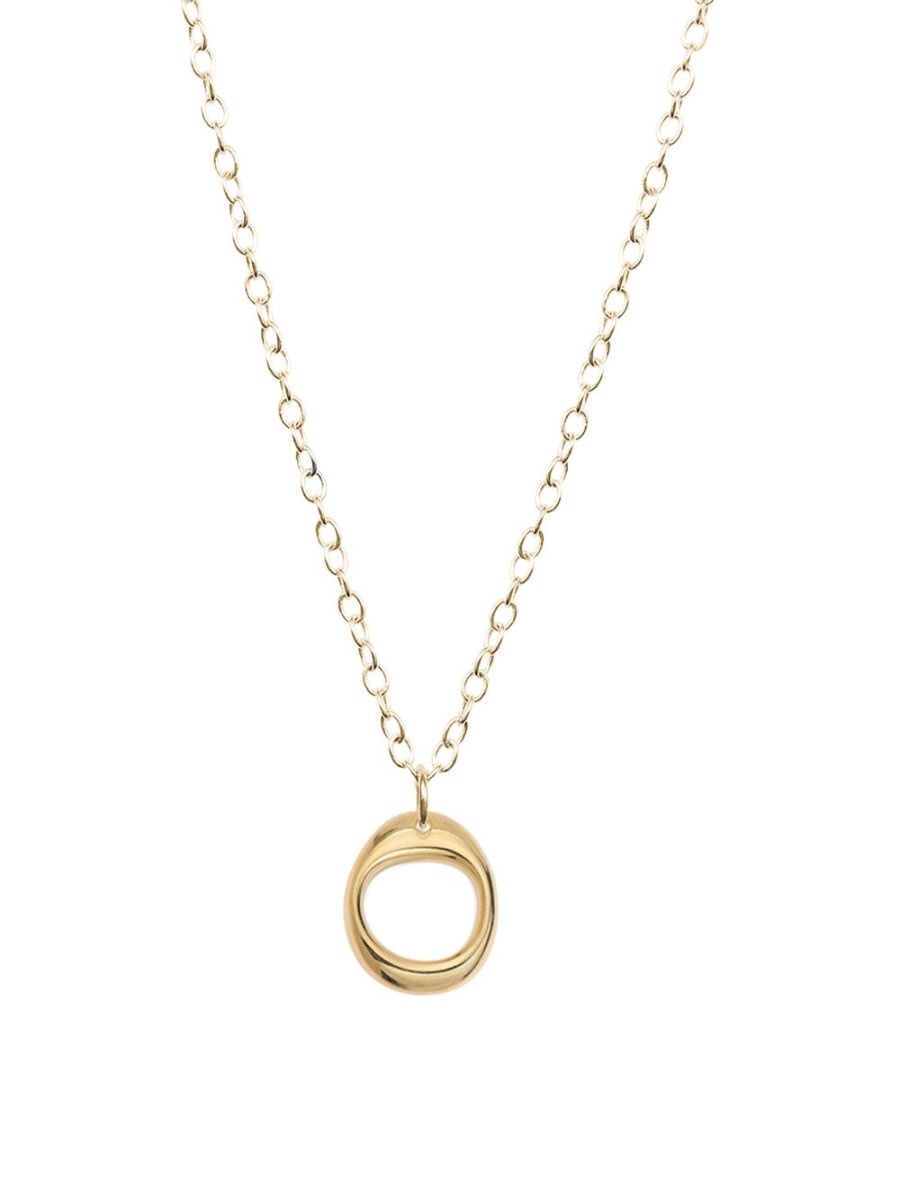 Ketten - Halskette mit Ring-Anhänger - Gold - K305-gold - Beau Soleil Jewelry