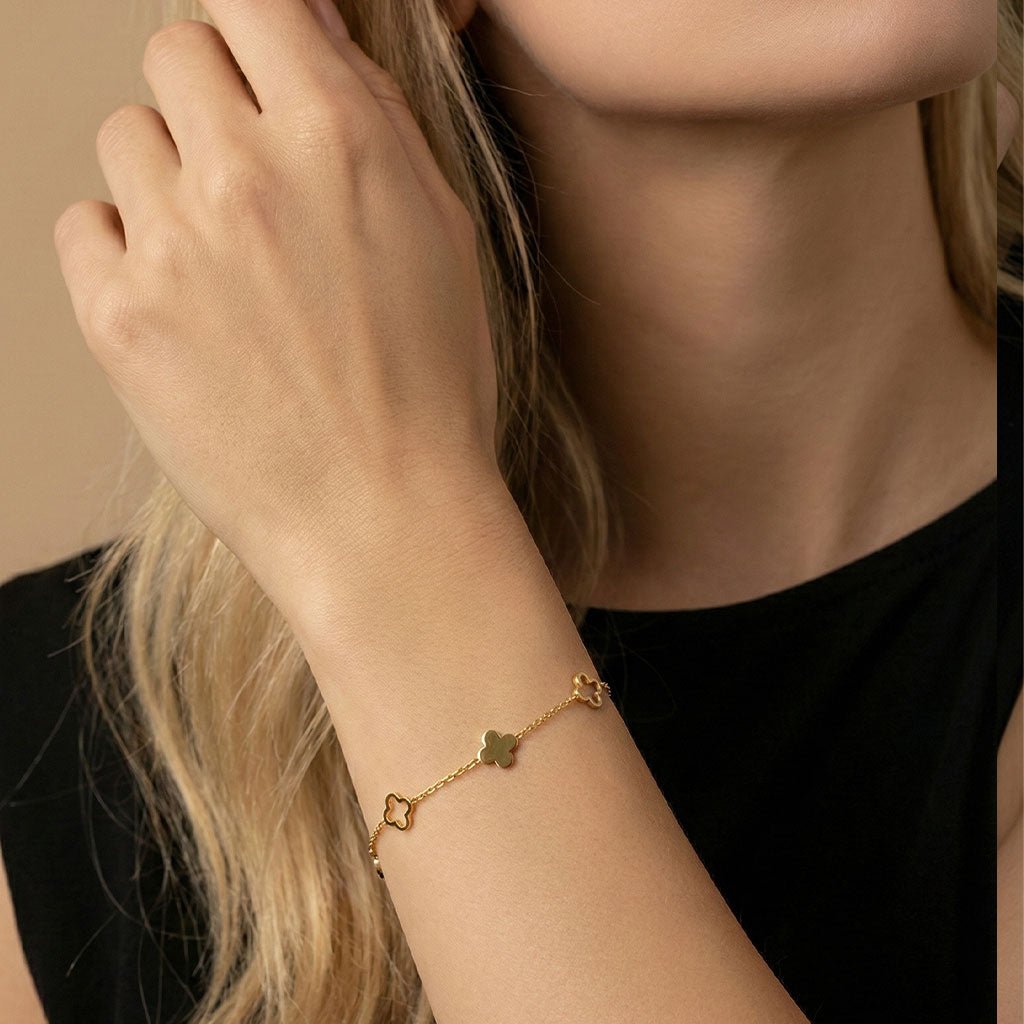 Kleeblatt - Armband aus Edelstahl