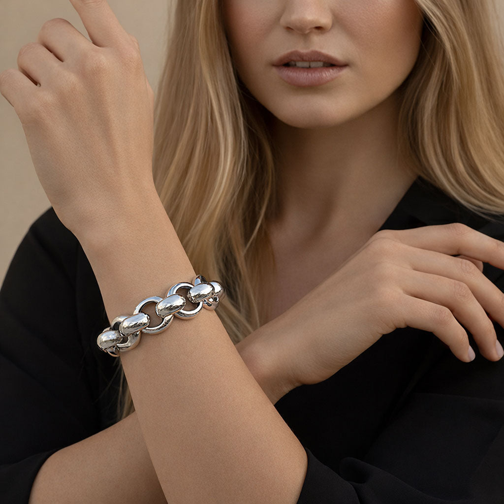 Massives Rolo Gliederarmband – Statement Schmuck für Damen & Herren