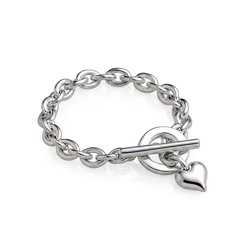 Statement Gliederarmband Damen mit Herzanhänger