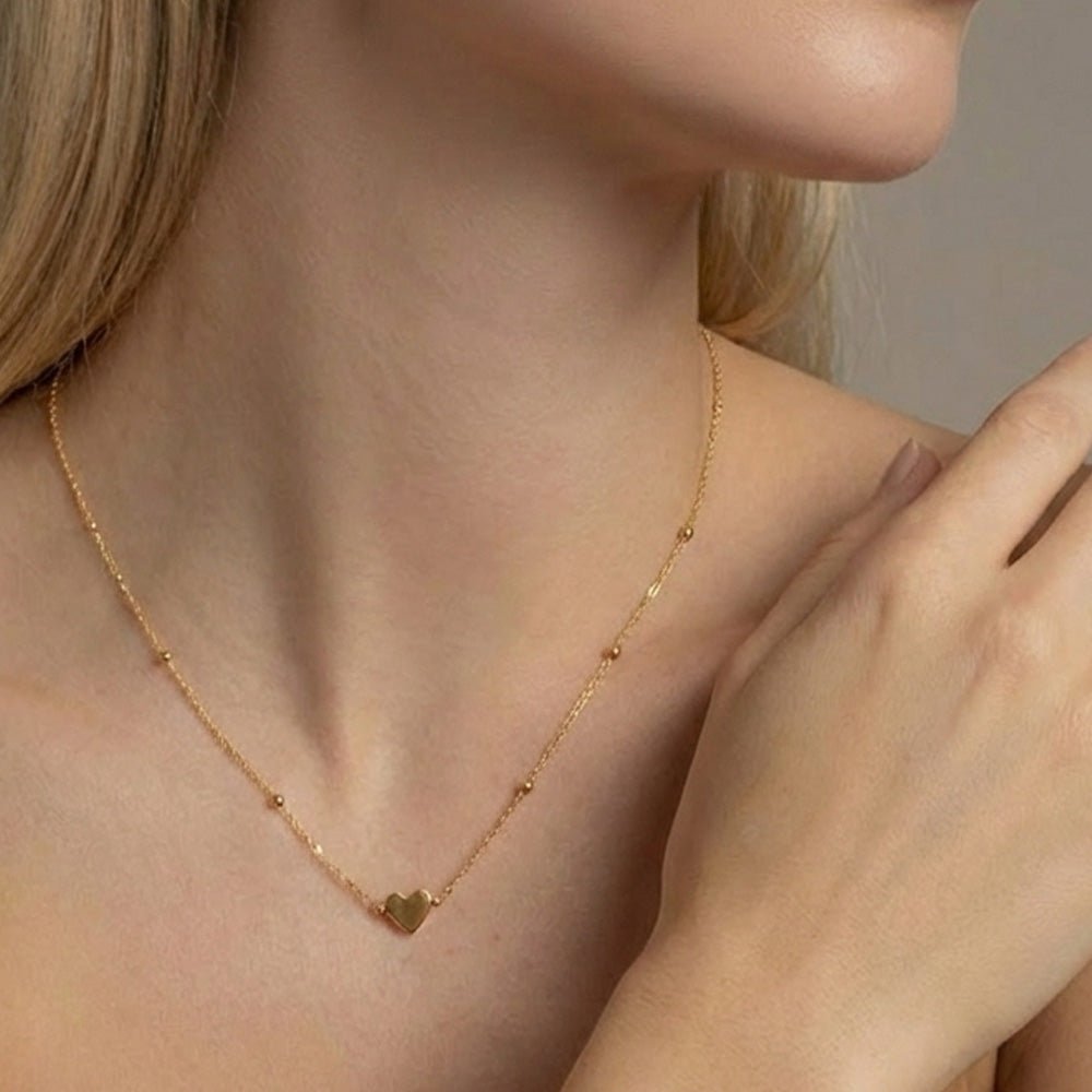 Zarte Edelstahlkette mit Herz