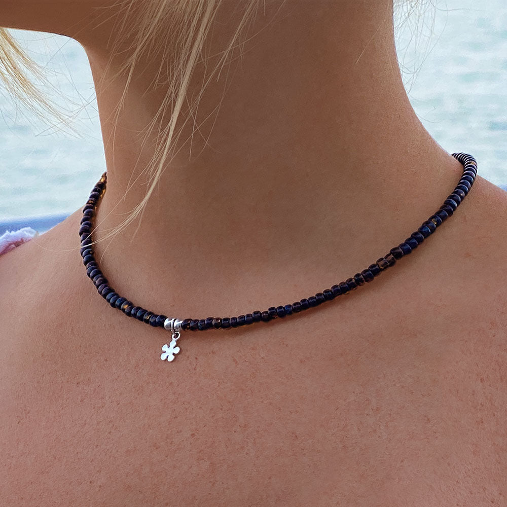 925 Silber Kette Blume