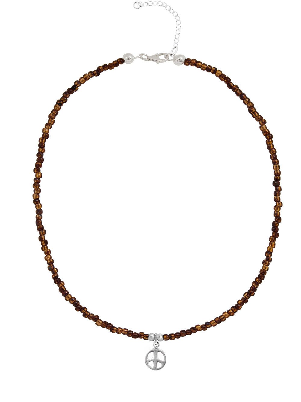 Ketten - 925 Silber Kette Peace - Bernstein - K501_peace_Bernstein - Beau Soleil Jewelry