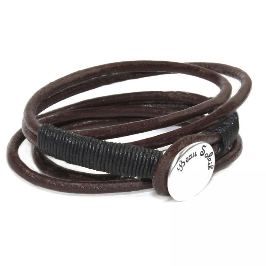 Beau Soleil Schmuck Kollektion - Lederarmband Wickelarmband aus Leder im Surferstyle Tarifa - Beau Soleil Jewelry