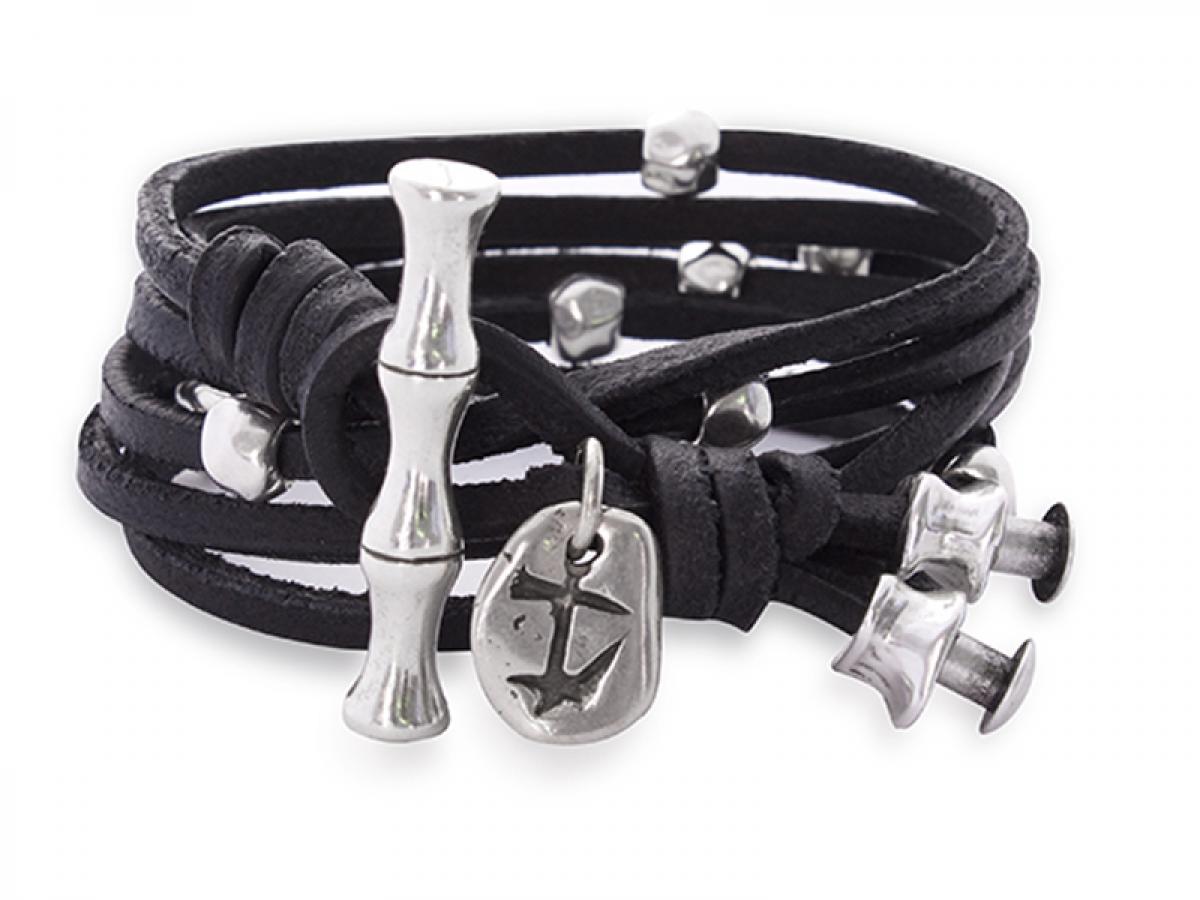 Best Sellers - Set Lederkette & Leder Wickelarmband - Braun - K255-set - Beau Soleil Jewelry