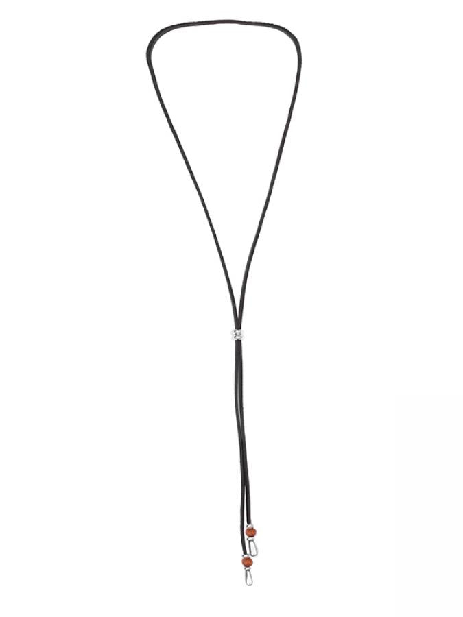 Ketten - Lederkette vergoldet mit Süsswasser Perlen individuell tragbar - 55cm Braunes Leder - K256_freshwater_perl-braun-gold-55cm - Beau Soleil Jewelry