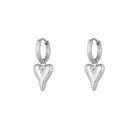 Ohrhänger Ohrringe - Creolen mit Herzanhänger aus Edelstahl – Wasserfest - Silber - oy - 126 - silber - Beau Soleil Jewelry