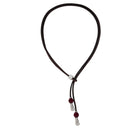 Elegante Damen Lederkette K256 mit Murano Glasperlen