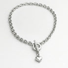 Gliederkette mit Herzanhänger und Knebelverschluss