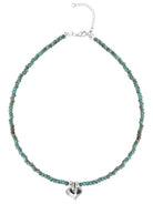 Ketten - Halskette mit Herzanhänger und Glasperlen - Türkis - Beau Soleil Jewelry