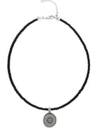Ketten - Halskette mit Münzanhänger und Glasperlen K515 - Silber - Beau Soleil Jewelry