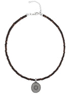Ketten - Halskette mit Münzanhänger und Glasperlen K515 - Silber - Beau Soleil Jewelry