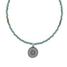 Ketten - Halskette mit Münzanhänger und Glasperlen K515 - Silber - Beau Soleil Jewelry