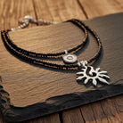 Halsketten Set Damen mit Sonnenanhänger und Münzanhänger