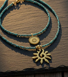 Halsketten Set Damen mit Sonnenanhänger und Münzanhänger
