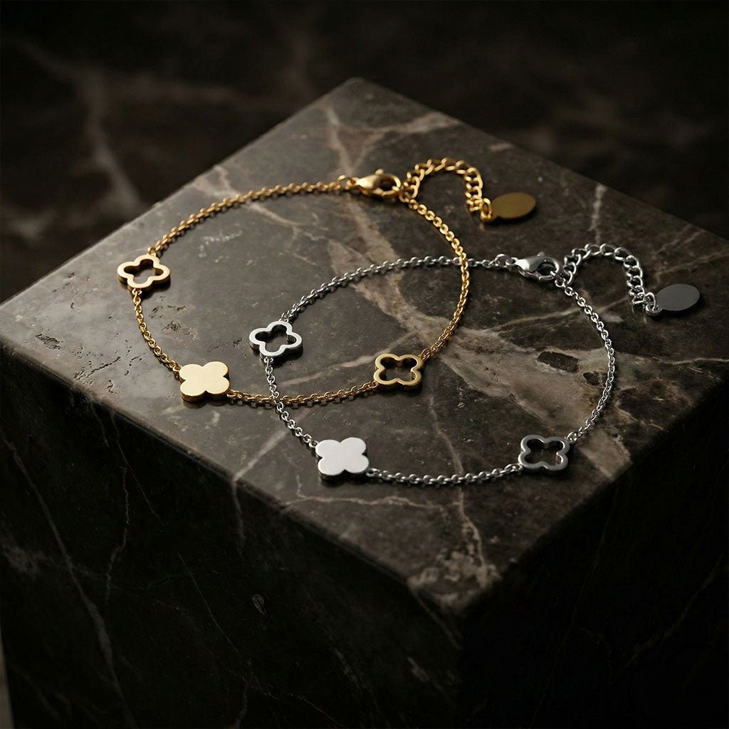 Kleeblatt - Armband aus Edelstahl