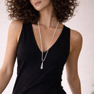 Ketten - Längenverstellbare Schlangenkette mit Silberperlen & Anhänger - k254 - 4 - Beau Soleil Jewelry