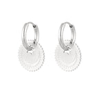 Ohrhänger Ohrringe - Ohrringe Creolen mit Stern-Münze - Silber - oy-125-silber - Beau Soleil Jewelry