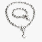 Statement Schmuck - Set: massive Gliederkette & Armband mit Herzanhänger
