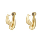 Double Drop Tropfen-Ohrstecker aus Edelstahl in Gold auf weißem Hintergrund