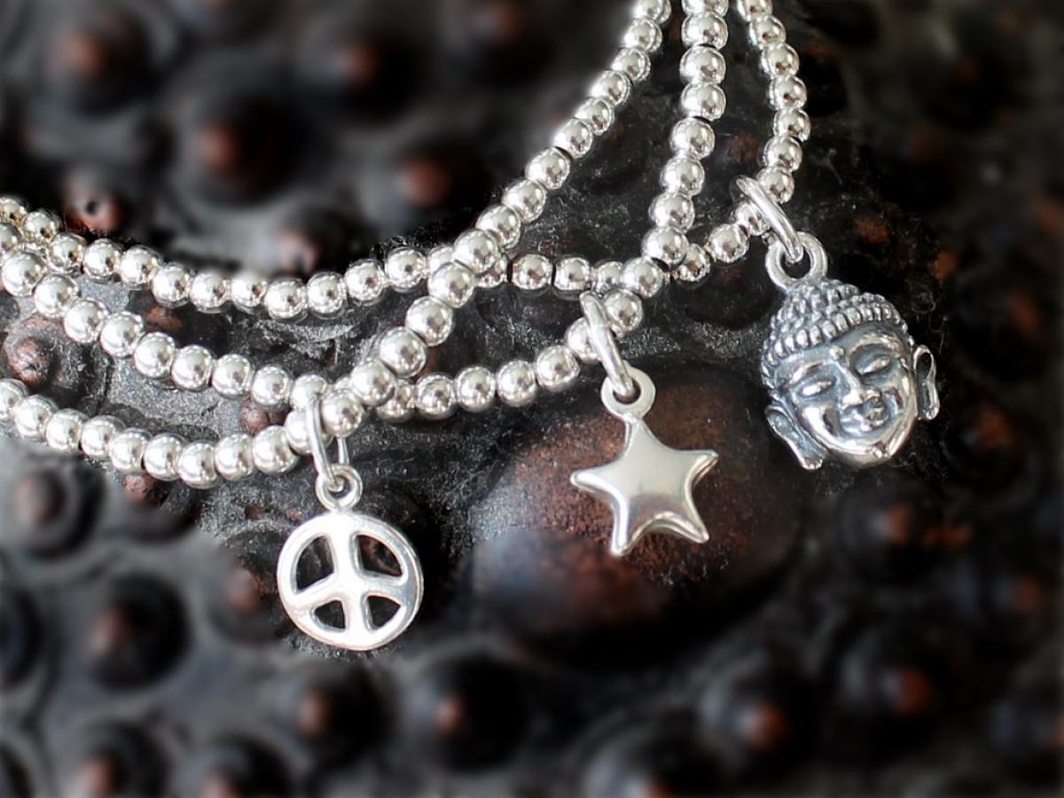 925 Silber Schmuck - 925 Silber Armband mit Stern - 17 - 898Astern-17 - Beau Soleil Jewelry
