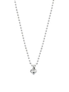 925 Silber Kugelkette mit Herz Anhänger