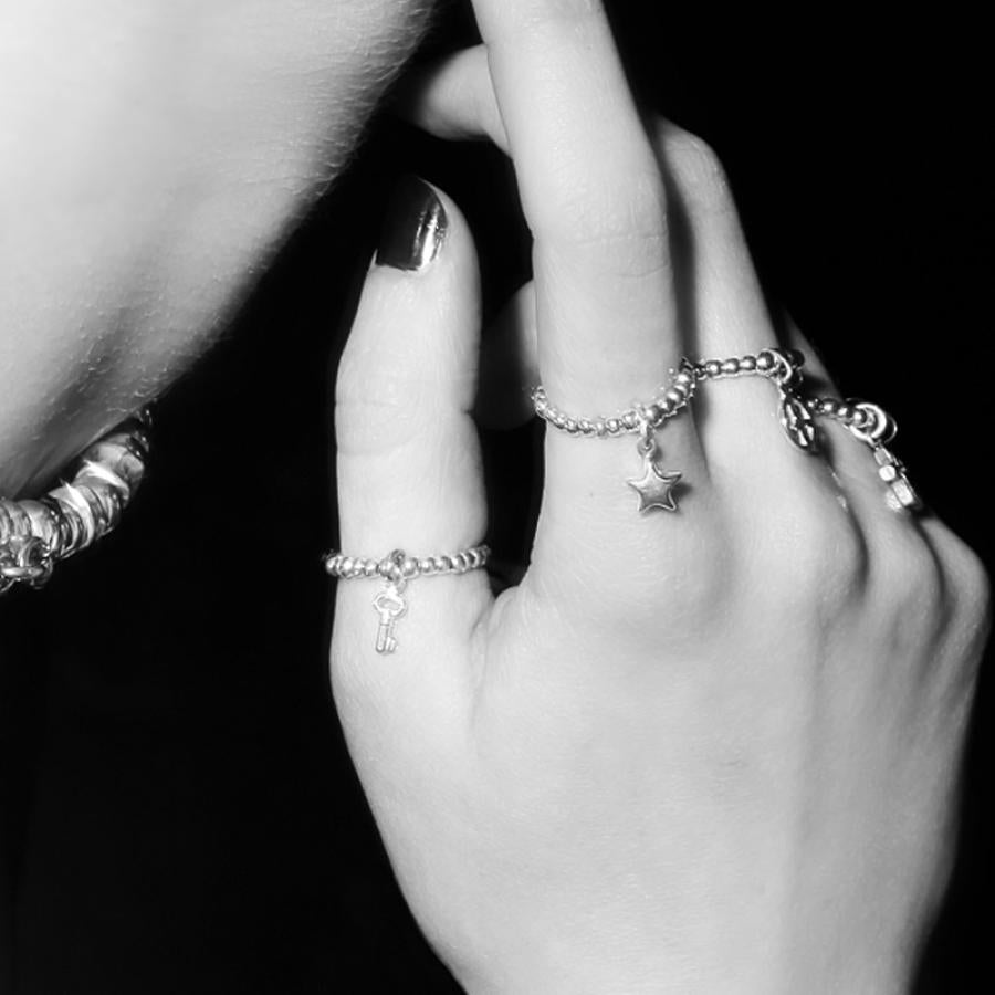 925 Silber Schmuck - Sterling Silber Ring mit Stern Anhänger - 52-53 (S) - Rstar.115_1 - Beau Soleil Jewelry
