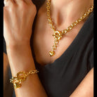 Statement Schmuck - Set: massive Gliederkette & Armband mit Herzanhänger