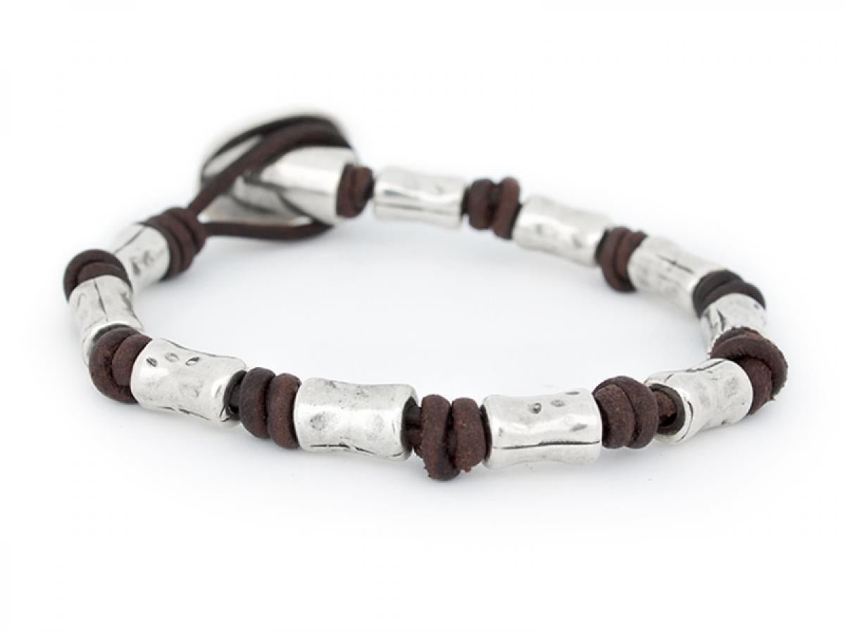 Armbänder - Armband Set 2 Lederarmbänder A980 - Braun - A980--18-braun - Beau Soleil Jewelry