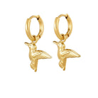 Ohrhänger Ohrringe - creolen mit Vogel - Gold - gold-vogel-oy-114 - Beau Soleil Jewelry