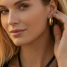Leder Ohrhänger Ohrringe - Creolen Ohrstecker Edelstahl - Gold - o.creo263-gold - Beau Soleil Jewelry