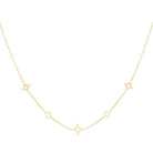 Ketten - Feine Halskette mit Sternen und Glücksklee Blätter - Gold - kette-stern+klee-ke1016-gold - Beau Soleil Jewelry