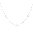 Ketten - Feine Halskette mit Sternen und Glücksklee Blätter - Silber - kette-stern+klee-ke1016-silber - Beau Soleil Jewelry
