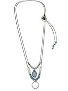 Ketten - Lederkette Layer Kette zweireihig mit Jade - Braun - K291 - Beau Soleil Jewelry