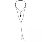Ketten - Lederkette mit Anhänger schwarzer Onyx individuell tragbar - Braun - K269_black - Beau Soleil Jewelry