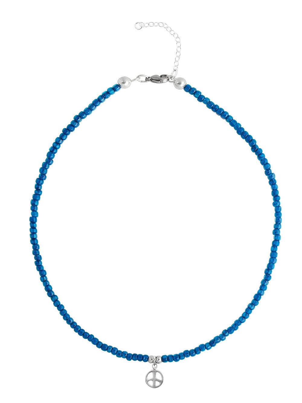 Ketten - 925 Silber Kette Peace - Aquablue - K501_peace_Aquablue - Beau Soleil Jewelry