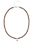 Ketten - 925 Silber Kette Collier Stern - Bernstein - K501_stern_br-4 - Beau Soleil Jewelry