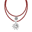 Halsketten Set Damen mit Sonnenanhänger und Münzanhänger