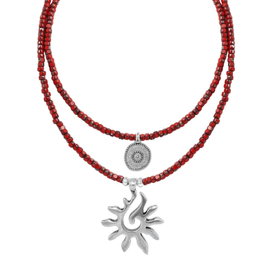 Halsketten Set Damen mit Sonnenanhänger und Münzanhänger