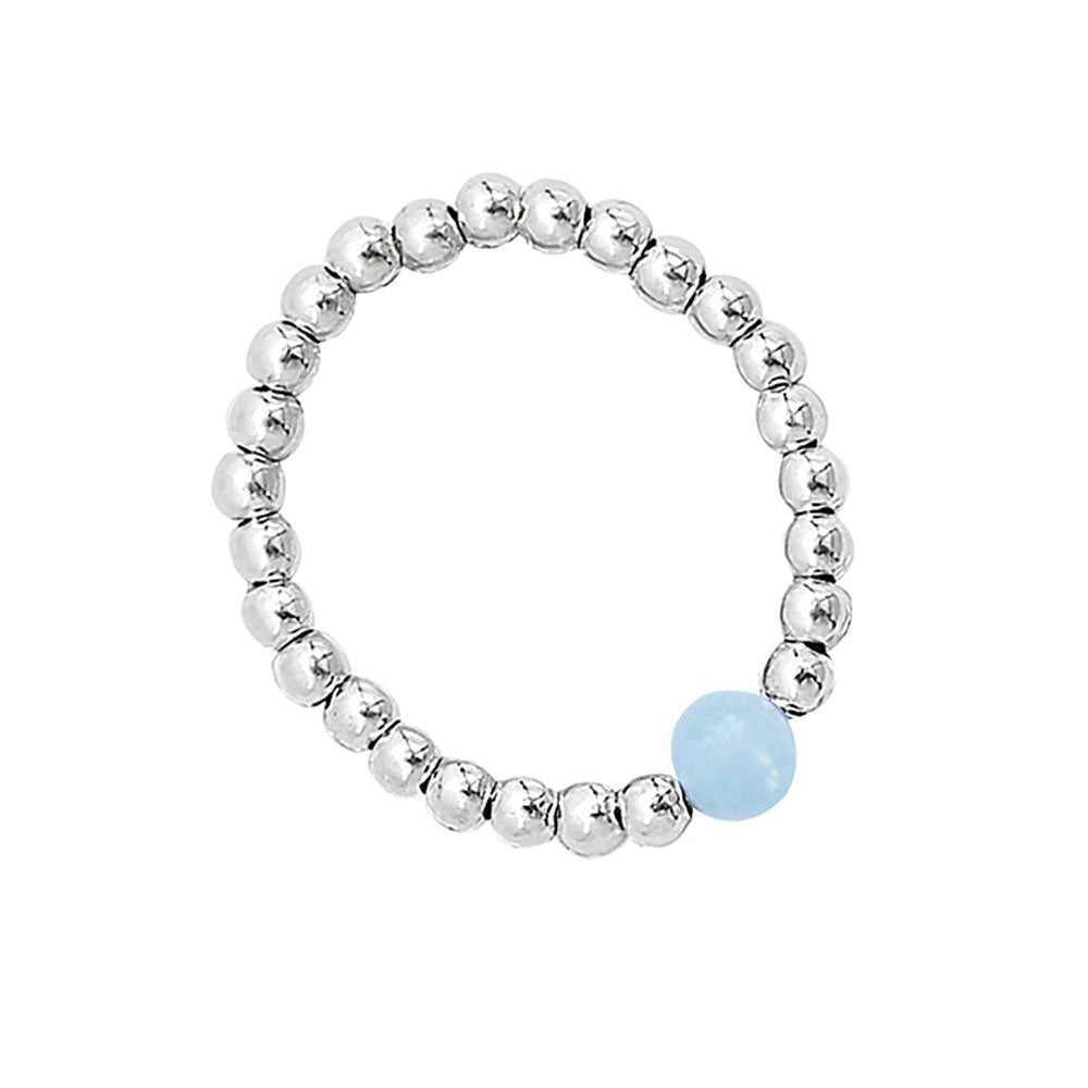 925 Silber Schmuck - Sterling Silber Ring mit Aquamarin - 52-53 (S) - R140 - Beau Soleil Jewelry