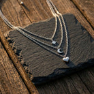 Ketten - Layerkette mit Stern, Mond und Herzanhänger - K310 - Beau Soleil Jewelry