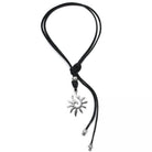 Lederkette mit Anhänger Sonne individuell tragbar - Schwarz - K255 - Beau Soleil Jewelry