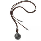 Ketten - Lederkette mit Anhänger Münze Sonnenysymbol - Braun - K155-Braun - Beau Soleil Jewelry