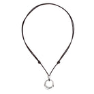 Ketten - Lederkette mit Ring vergoldet oder versilbert - Silber - K262-silber-braun - Beau Soleil Jewelry