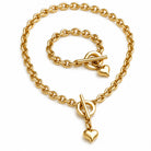 Statement Schmuck - Set: massive Gliederkette & Armband mit Herzanhänger